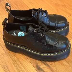DR MARTENS 1461 Quad TC Patent Leather Platfrom Oxfords Shoes Women's Sz 7